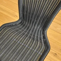 4er Set Stuhl Jimmy Saleen Geflecht Schwarz Gestell Chrom