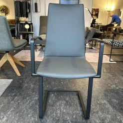 3er Set Stuhl Karma Leder Toledo Anthrazit Gestell Flachstahl Schwarz Mit Und Ohne Armlehnen