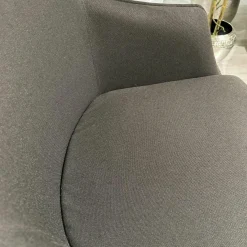 2er Set Stuhl Kedua Textilgewebe CO-11 Schwarz Grau Metallgestell Schwarz Drehbar