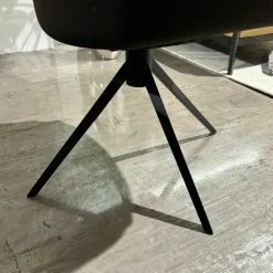 2er Set Stuhl Kedua Textilgewebe CO-11 Schwarz Grau Metallgestell Schwarz Drehbar