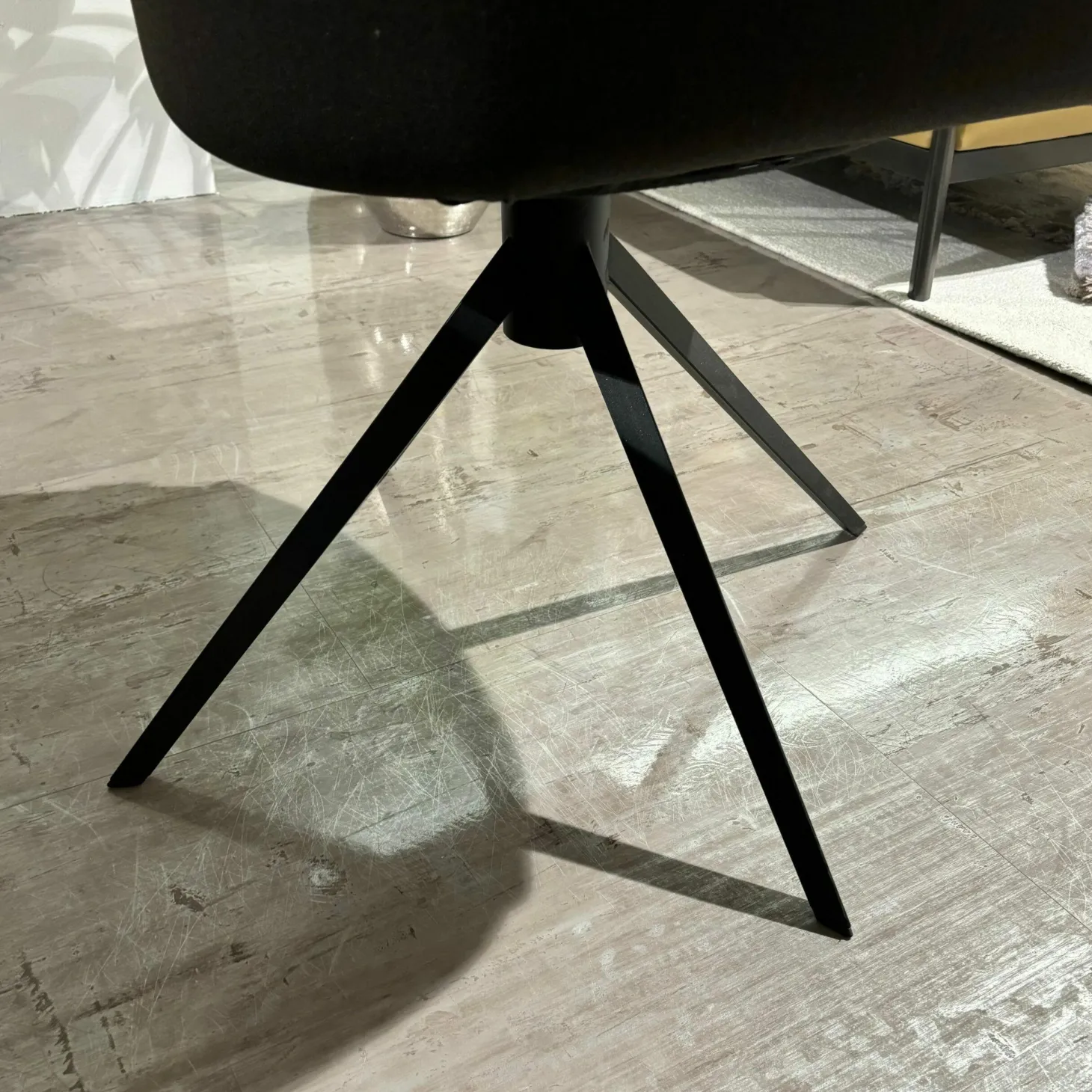 2er Set Stuhl Kedua Textilgewebe CO-11 Schwarz Grau Metallgestell Schwarz Drehbar