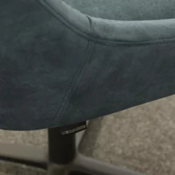 6er Set Stuhl Lani Stoff Dubai Petrol Blau Gestell Metall Anthrazit Matt Mit Drehschwingfunktion