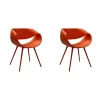 2er Set Stuhl Little Perillo Schale Hartschaum Koralle Orange Rot Gestell Alu Koralle
