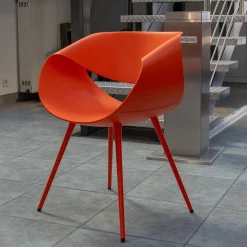 2er Set Stuhl Little Perillo Schale Hartschaum Koralle Orange Rot Gestell Alu Koralle