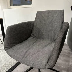 6er Set Stuhl Lui Und Grand Lui Bezug Stoff Canvas 154 Grau Außen Leder Origon Schwarz 70240 Drahtgestell Schwarz Matt Pulverbeschichtet