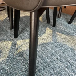 4er Set Stuhl Morton 22194 Leder Toro Taube Braun Grau Füße Esche Schwarz Lackiert