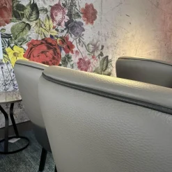 4er Set Stuhl Morton 22194 Leder Toro Taube Braun Grau Füße Esche Schwarz Lackiert