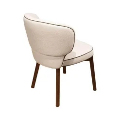 4er Set Stuhl Morton Stoff Majestic River Beige Keder Mocca Braun Fuß Nussbaum