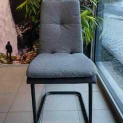 4-er Set Stuhl My Derby Stuhl Freischwinger Schwarz 224 Stoff Celina