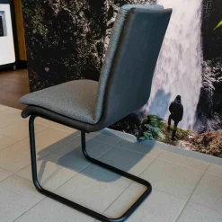 4-er Set Stuhl My Derby Stuhl Freischwinger Schwarz 224 Stoff Celina