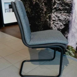 4-er Set Stuhl My Derby Stuhl Freischwinger Schwarz 224 Stoff Celina