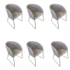 6er Set Stuhl Now Dining S19 1 Strukturstoff S010 Taupe Grau Kufen Metall Chrom Glänzend