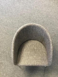 6er Set Stuhl Now Dining S19 1 Strukturstoff S010 Taupe Grau Kufen Metall Chrom Glänzend