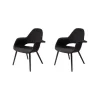 2er Set Stuhl Organic Chair Bezug Stoff Cosy Schwarz Gestell Esche Schwarz Mit Filzgleitern