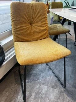 6er Set Stuhl Pelle Stoff Oxford 503 Senf Gelb Und 400 Gelb Untergestell Anthrazit Inklusive Gleiter