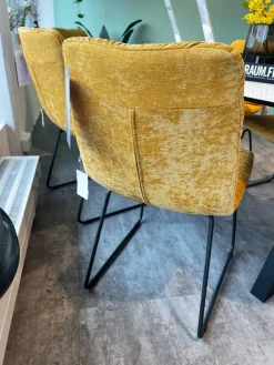 6er Set Stuhl Pelle Stoff Oxford 503 Senf Gelb Und 400 Gelb Untergestell Anthrazit Inklusive Gleiter