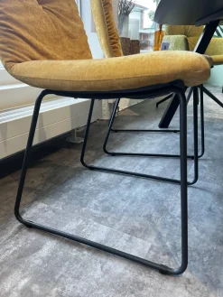 6er Set Stuhl Pelle Stoff Oxford 503 Senf Gelb Und 400 Gelb Untergestell Anthrazit Inklusive Gleiter