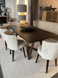 4er Set Stuhl Polo Dining Chair Swivel Bezug Stoff Toyo 1 1381 072 Beige Gestell Walnuss Natur Wenge