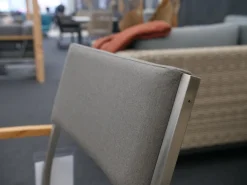 8er Set Stuhl Quadux Stoff Sunbrella Smoke 7001 Gestell Edelstahl