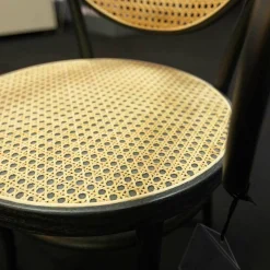 3-er Set Stuhl 210R Pure Rohrgeflecht Mit Verstärkungsgewebe Untergestell Esche Schwarz Lackiert