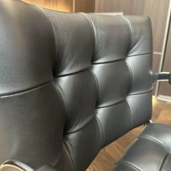 2er Set Stuhl RH 0305 02 Leder 24 Select 11 Black Gestell Stahl Flachrohr Hochglanz Verchromt