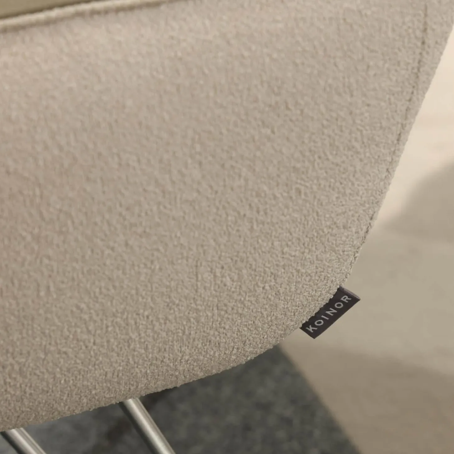 4er Set Stuhl S 1217 Stoff Grace 23 Grau Leder B Bonito Marmo Braun Gestell Nickel Satiniert