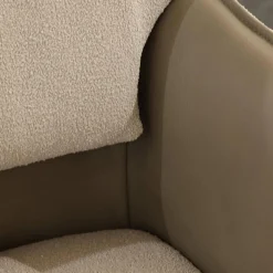 4er Set Stuhl S 1217 Stoff Grace 23 Grau Leder B Bonito Marmo Braun Gestell Nickel Satiniert