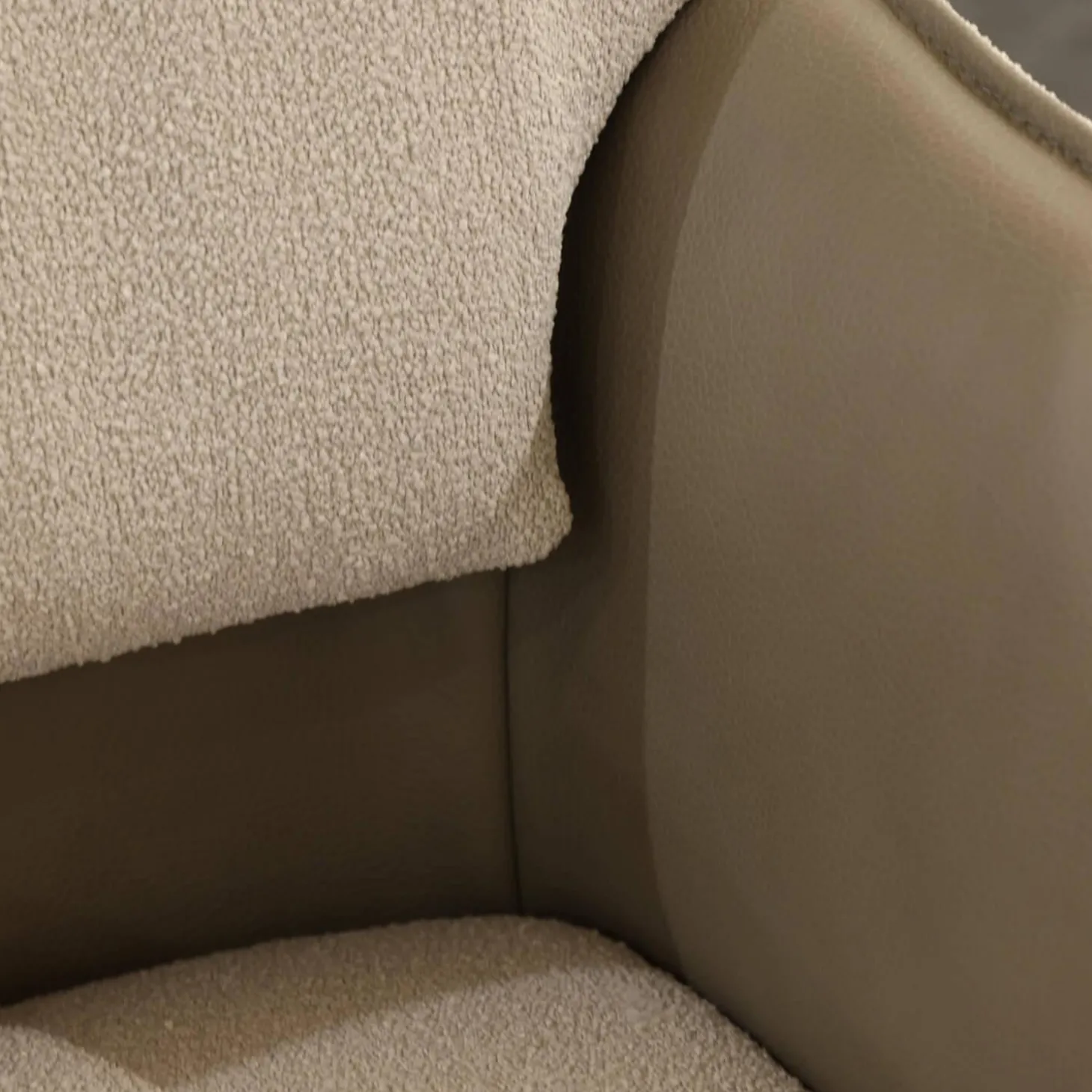 4er Set Stuhl S 1217 Stoff Grace 23 Grau Leder B Bonito Marmo Braun Gestell Nickel Satiniert