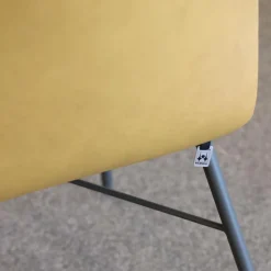 6er Set Stuhl S1000 Leder Senf Gelb Und Leder Grün Gestell Pulverbeschichtet Anthrazit