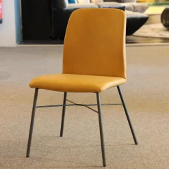 6er Set Stuhl S1000 Leder Senf Gelb Und Leder Grün Gestell Pulverbeschichtet Anthrazit