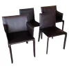 4er Set Stuhl Saddle Chair Leder Saddle Braun 2 Stühle Mit 2 Stühle Ohne Armlehne