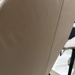 2er Set Stuhl Sheru 1430 C Stoff Talent 10787896 Grau Rücken Leder Rodeo Soft 1417 Pebble Grau Braun Füße Eiche Alurahmen Schwarz