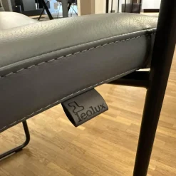 4er Set Stuhl Talos Bezug Leder Ceras 3190 Dew Blau Armlehne Eiche M4500 Pine Grey Grau Matt Gestell Epoxy E2200 Nuit Schwarz