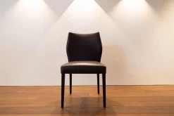 2er Set Stuhl Toga Leder Genuin Mokka Braun Füße Buche Wenge Gebeizt