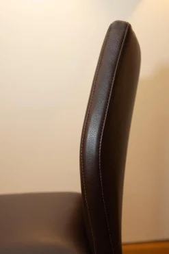 2er Set Stuhl Toga Leder Genuin Mokka Braun Füße Buche Wenge Gebeizt