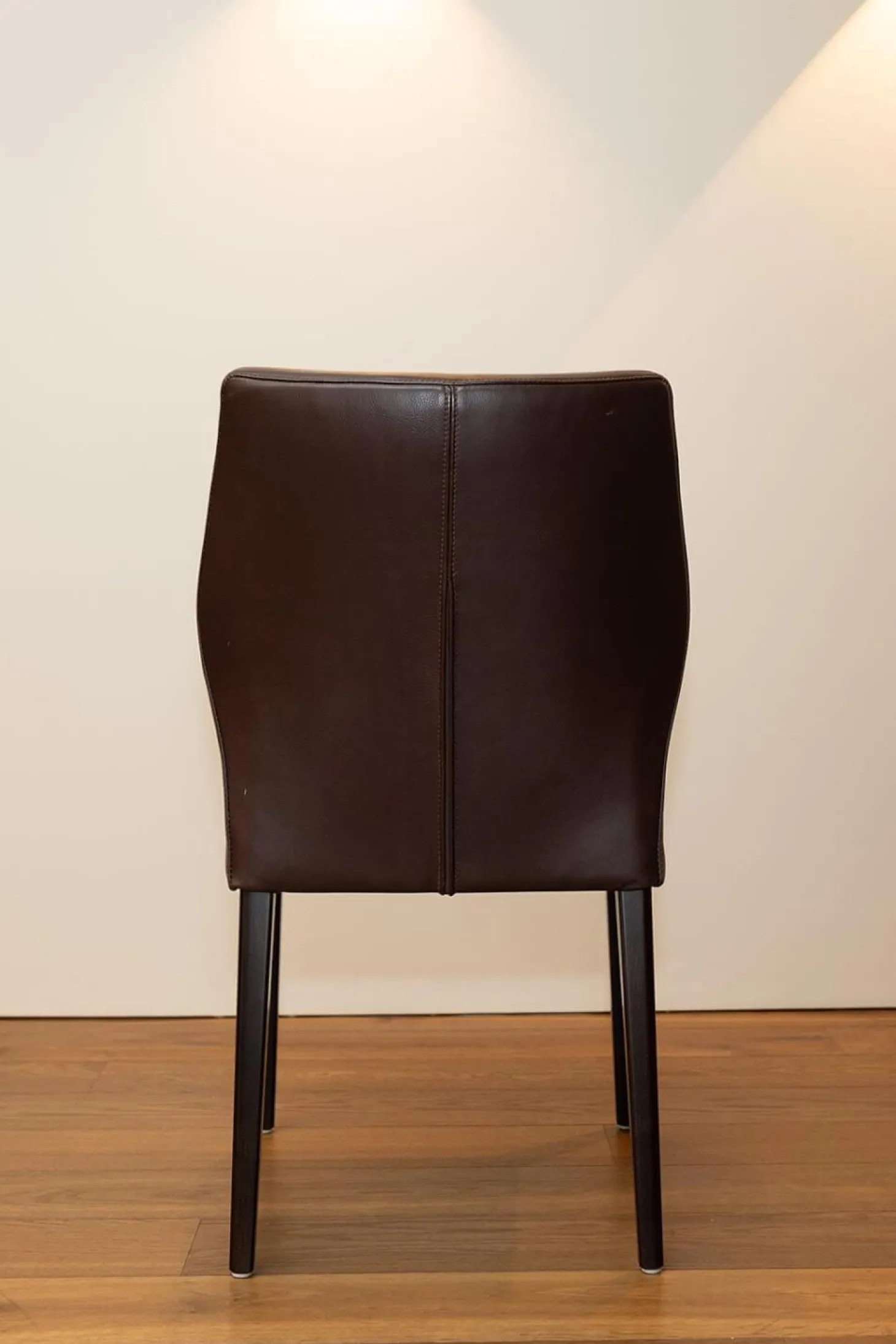 2er Set Stuhl Toga Leder Genuin Mokka Braun Füße Buche Wenge Gebeizt