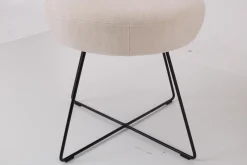 3er Set Stuhl Trick Stoff U2382G Weiß Beige Gestell Draht Schwarz Inklusive Drehbeschlag