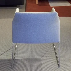 4er Set Stuhl Trient Stoff 10 113 London Dess Milchkaffe Grau Weiß Gestell Chrom Glanz