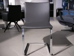 3er Set Stuhl Und Essbank Mirado Leder 1024 Anthrazit Gestell Flachstahl Verchromt