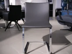 3er Set Stuhl Und Essbank Mirado Leder 1024 Anthrazit Gestell Flachstahl Verchromt