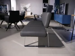 3er Set Stuhl Und Essbank Mirado Leder 1024 Anthrazit Gestell Flachstahl Verchromt