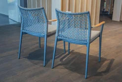 2er Set Stuhl Vera Outdoor Stoff Bombay Hellgrau Gestell Aluminium Anthrazit