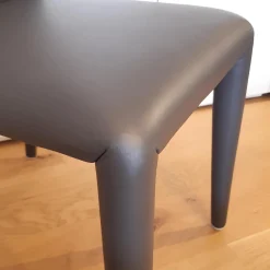 4-er Set Stuhl Vol au Vent Leder Gamma Grau