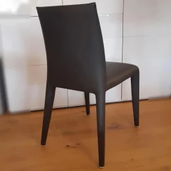 4-er Set Stuhl Vol au Vent Leder Gamma Grau