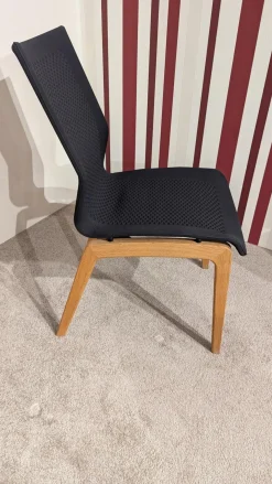 3er Set Stuhl ZS90 Zweigl Stoff ST510 Tundra Schwarz Gestell Rustikal Asteiche Massivholz Geölt