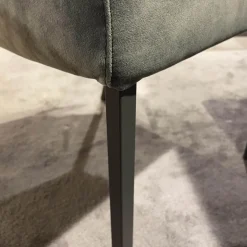 5er Set Stuhlwerk 2 Bezug Stoff Uni Adore Hunter Grau 4 Fuß Gestell Umbragrau