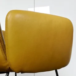 2-er Stuhlgruppe Arva Light Mit Armlehne Leder Sauvage Citrin 8118 Drahtkufe Schwarz