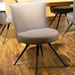 6-er Stuhlgruppe LS 010317 Bezug Amsterdam Blau Gestell Metall Anthrazit Matt