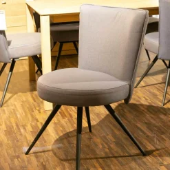 6-er Stuhlgruppe LS 010317 Bezug Amsterdam Blau Gestell Metall Anthrazit Matt