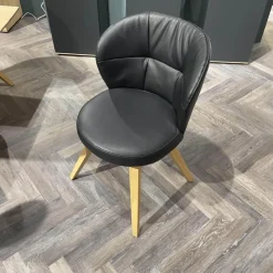 6er Stuhlset Romy Bezug Leder 40 16 Gestell Kerneiche Natur Massiv Ohne Tisch